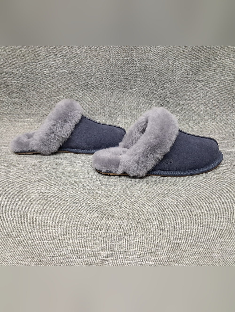 UGG Scuffette ii Navy/Grey Suede Slip On Slippers Womens Size 8 - Picture 6 of 14